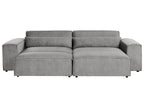 Modular Corner Sofa HELLNAR Fabric Grey with Ottoman 2 Seater Left Hand