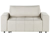 Sofa Bed Fabric Light Beige with Storage 2 Seater