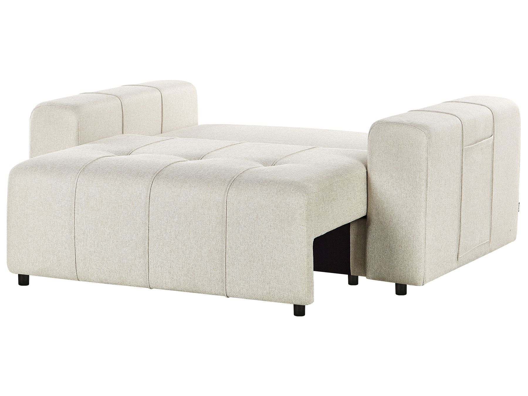 Sofa Bed INNVIK Fabric Light Beige with Storage 2 Seater