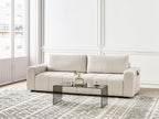 Sofa Bed INNVIK Fabric Light Beige 3 Seater