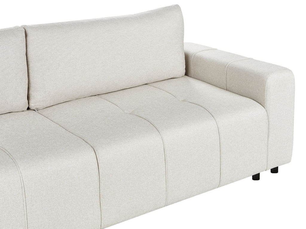 Sofa Bed INNVIK Fabric Light Beige 3 Seater