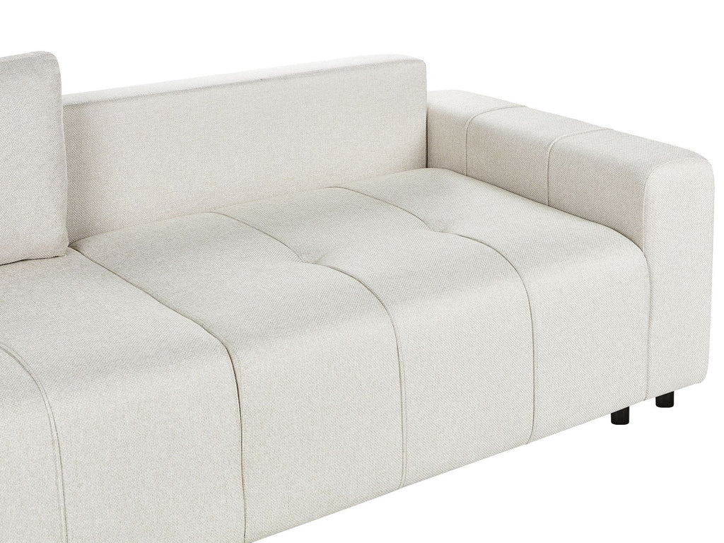 Sofa Bed INNVIK Fabric Light Beige 3 Seater