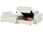 Corner Sofa Bed INNVIK Fabric Light Beige 3 Seater Left Hand