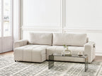 Corner Sofa Bed INNVIK Fabric Light Beige 3 Seater Right Hand