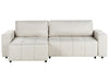 Corner Sofa Bed Fabric Light Beige 3 Seater Right Hand