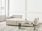 Corner Sofa Bed INNVIK Fabric Light Beige 3 Seater Right Hand