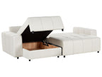 Corner Sofa Bed INNVIK Fabric Light Beige 3 Seater Right Hand