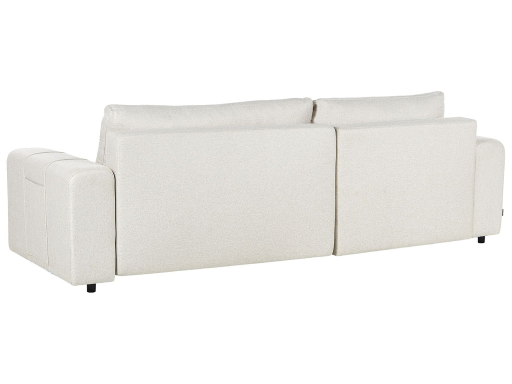 Corner Sofa Bed INNVIK Fabric Light Beige 3 Seater Right Hand