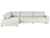 Corner Sofa Bed Fabric Light Beige with Storage 4 Seater Right Hand