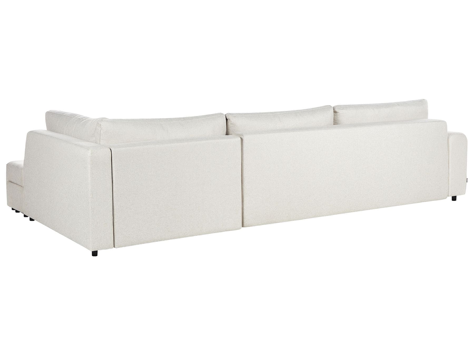 Corner Sofa Bed INNVIK Fabric Light Beige with Storage 4 Seater Right Hand