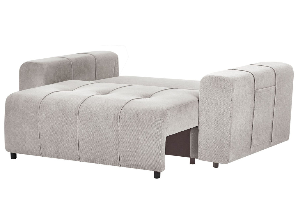 Sofa INNVIK Fabric Light Grey with Storage 2 Seater