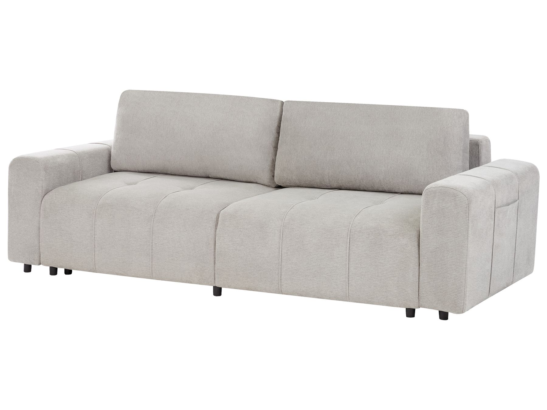 Sofa INNVIK Fabric Light Grey with Storage 3 Seater