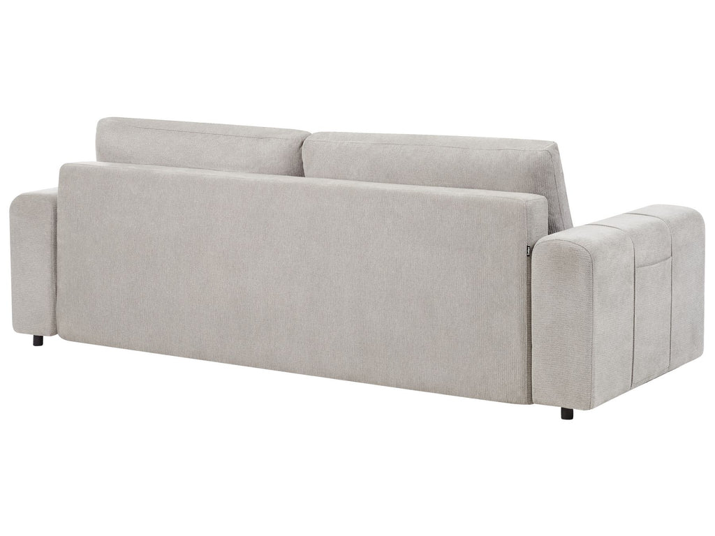 Sofa INNVIK Fabric Light Grey with Storage 3 Seater
