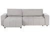 Corner Sofa Bed Fabric Light Grey with Storage 3 Seater Right Hand