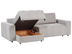 Corner Sofa Bed INNVIK Fabric Light Grey with Storage 3 Seater Right Hand