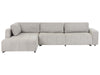 Corner Sofa Bed Fabric Light Grey with Storage 4 Seater Right Hand