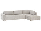 Corner Sofa Bed INNVIK Fabric Light Grey with Storage 4 Seater Left Hand