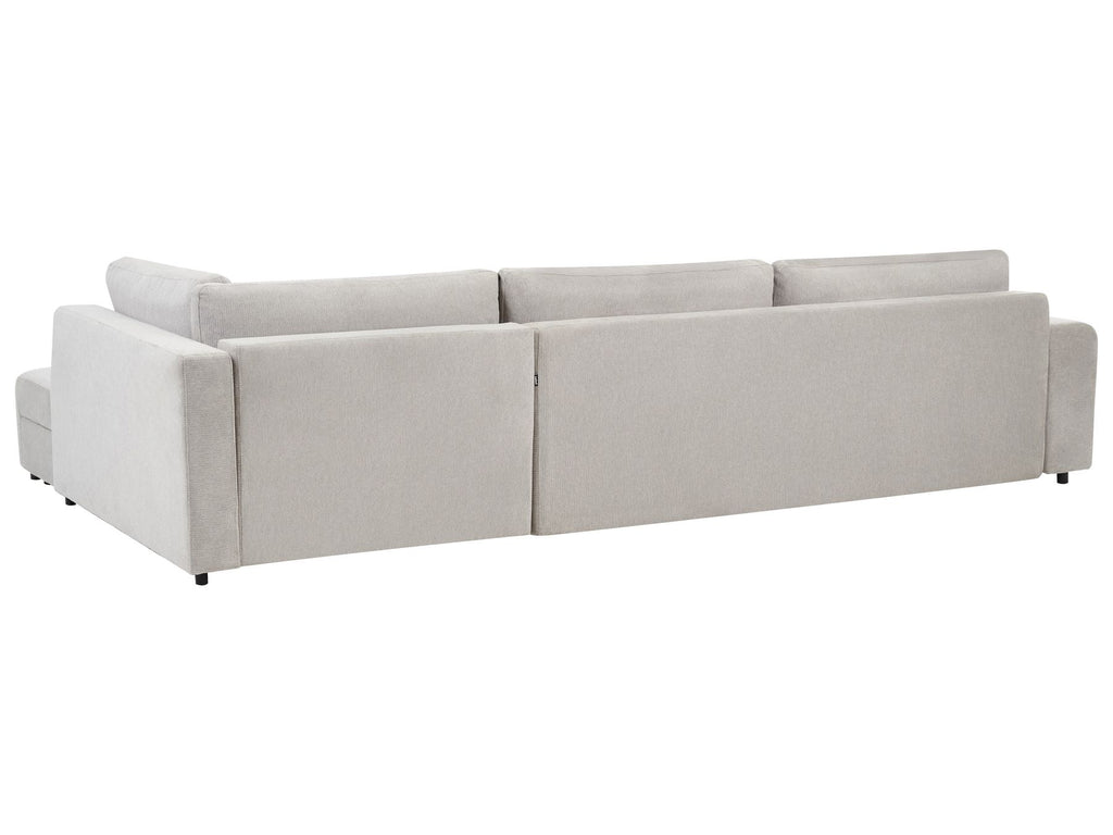 Corner Sofa Bed INNVIK Fabric Light Grey with Storage 4 Seater Left Hand
