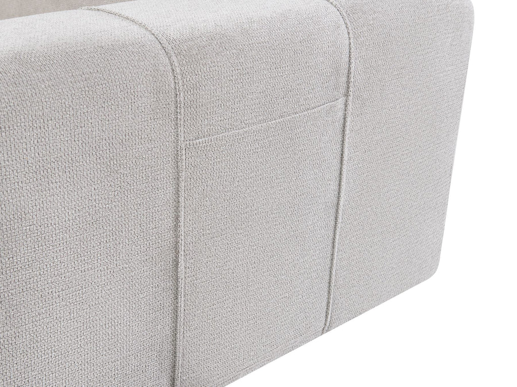 Corner Sofa Bed INNVIK Fabric Light Grey with Storage 4 Seater Left Hand