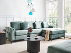 Corner Sofa OSLO Velvet Teal 4 Seater Left Hand