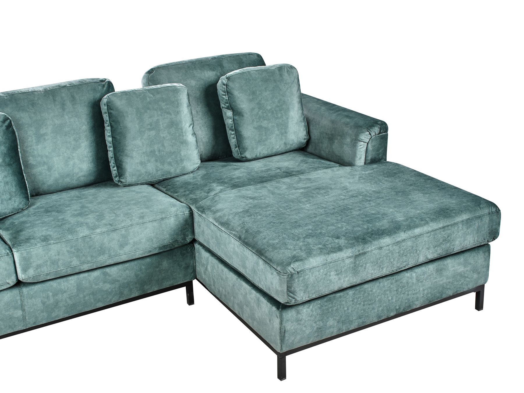 Corner Sofa OSLO Velvet Teal 4 Seater Left Hand