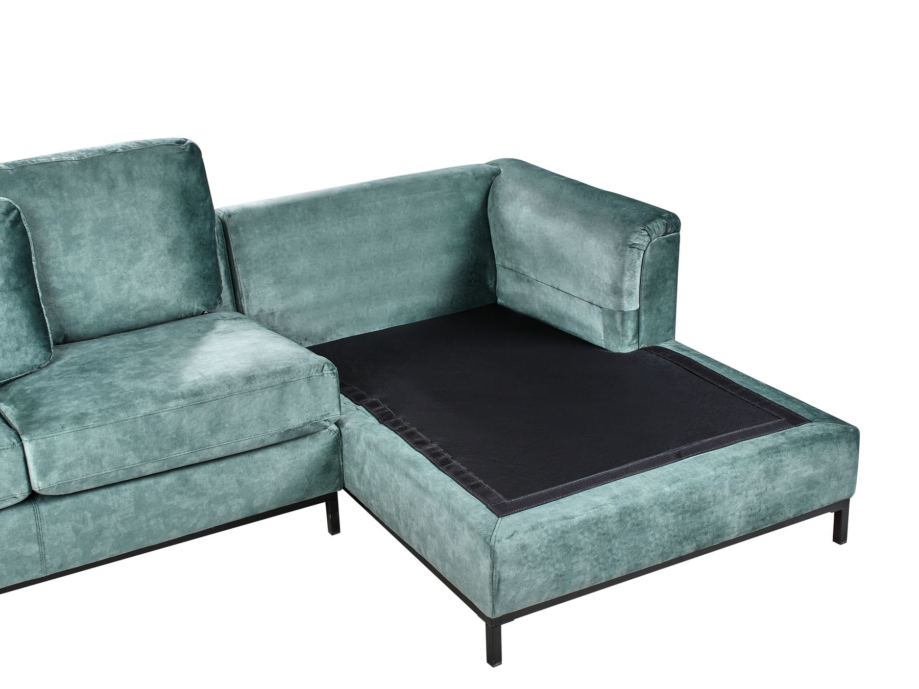 Corner Sofa OSLO Velvet Teal 4 Seater Left Hand