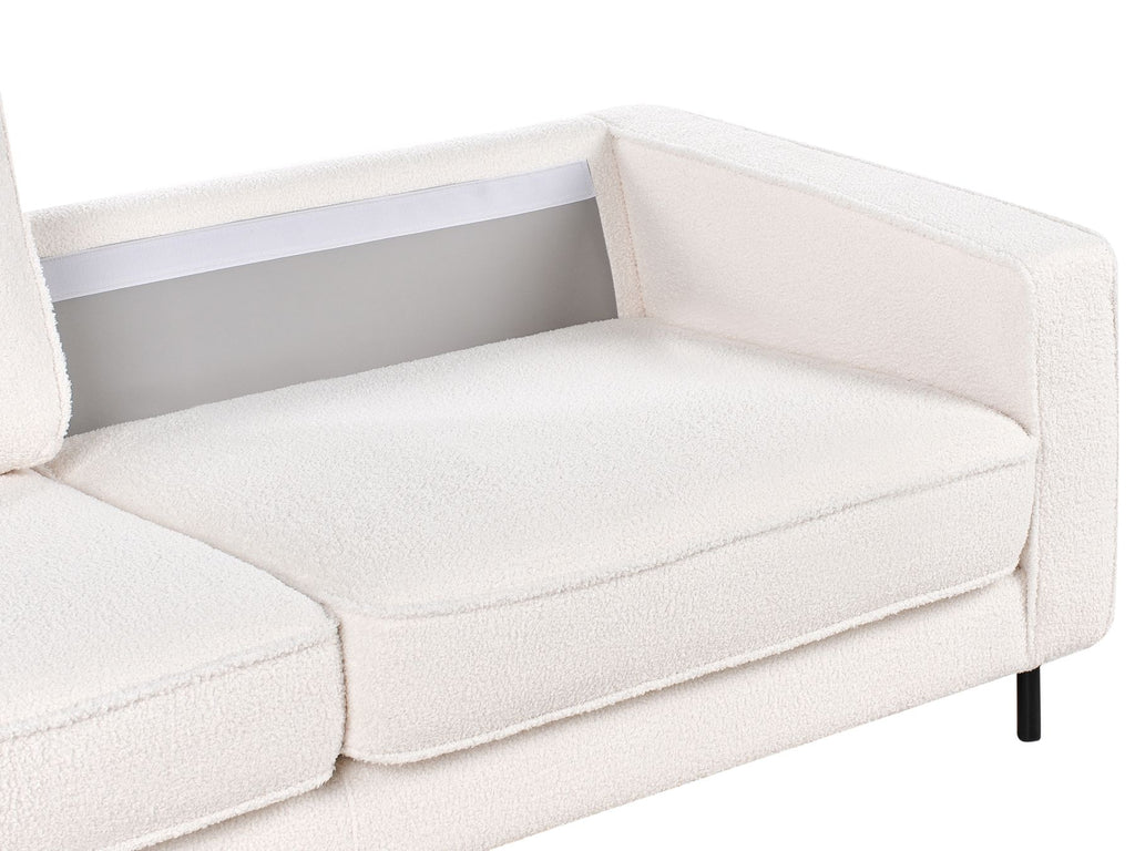 3 Seater Boucle Sofa White SAVALEN