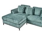 Corner Sofa OSLO Velvet Teal 4 Seater Right Hand
