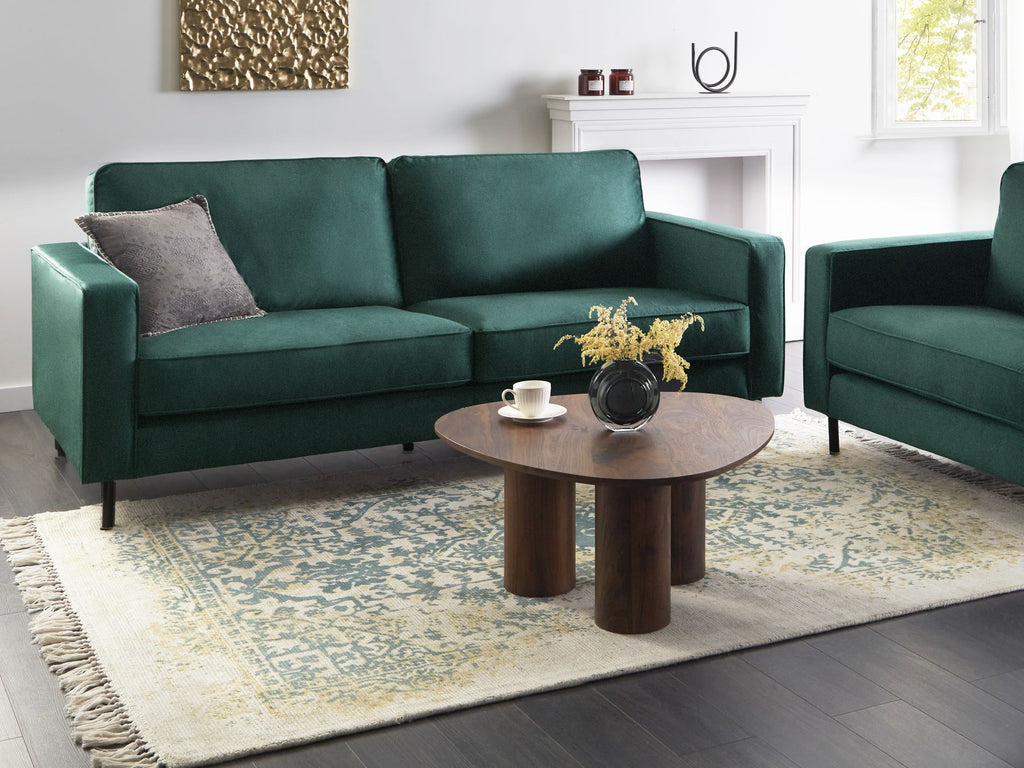 3 Seater Velvet Sofa Green SAVALEN