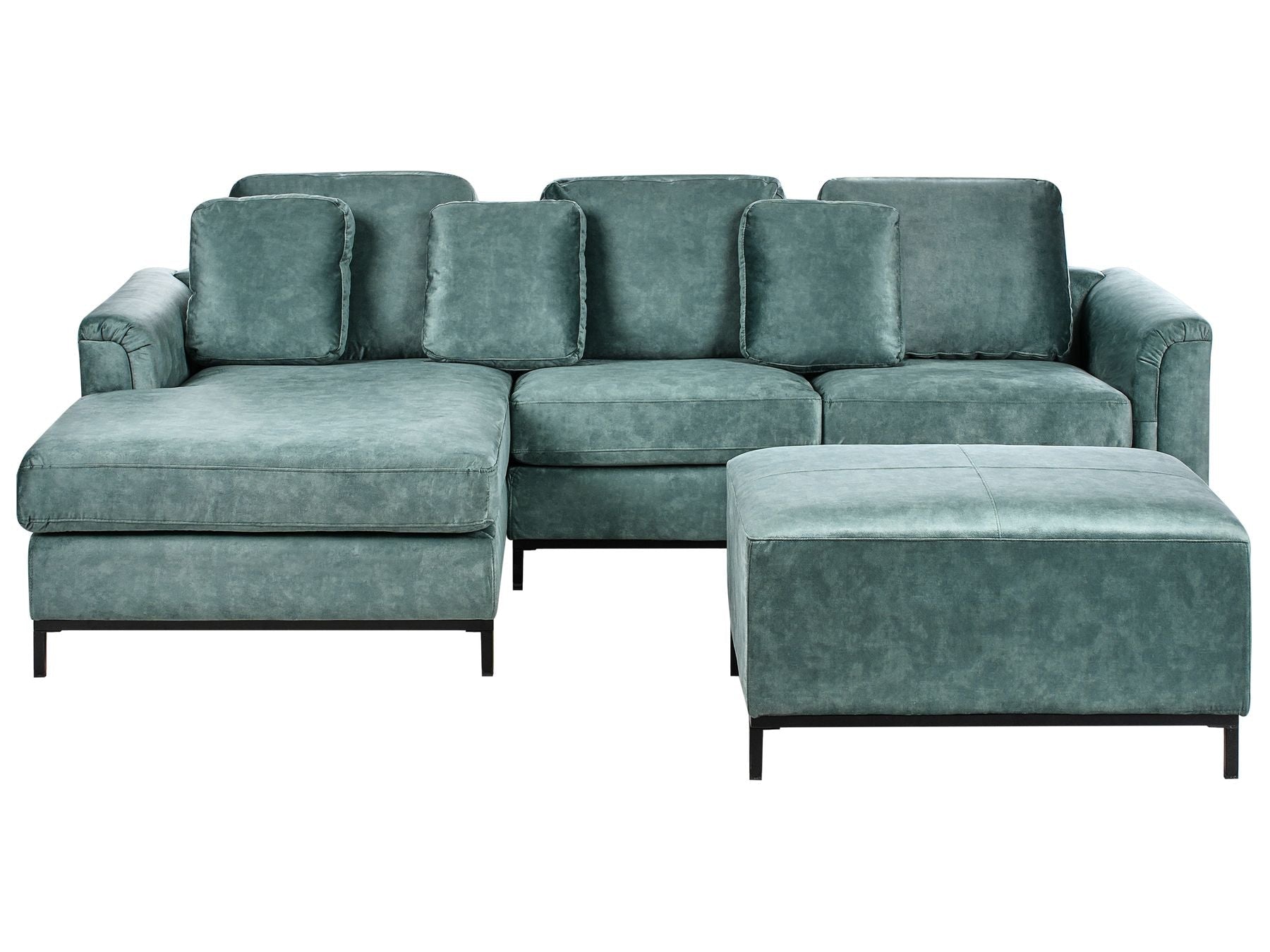Right Hand Corner Velvet Sofa with Ottoman Teal OSLO