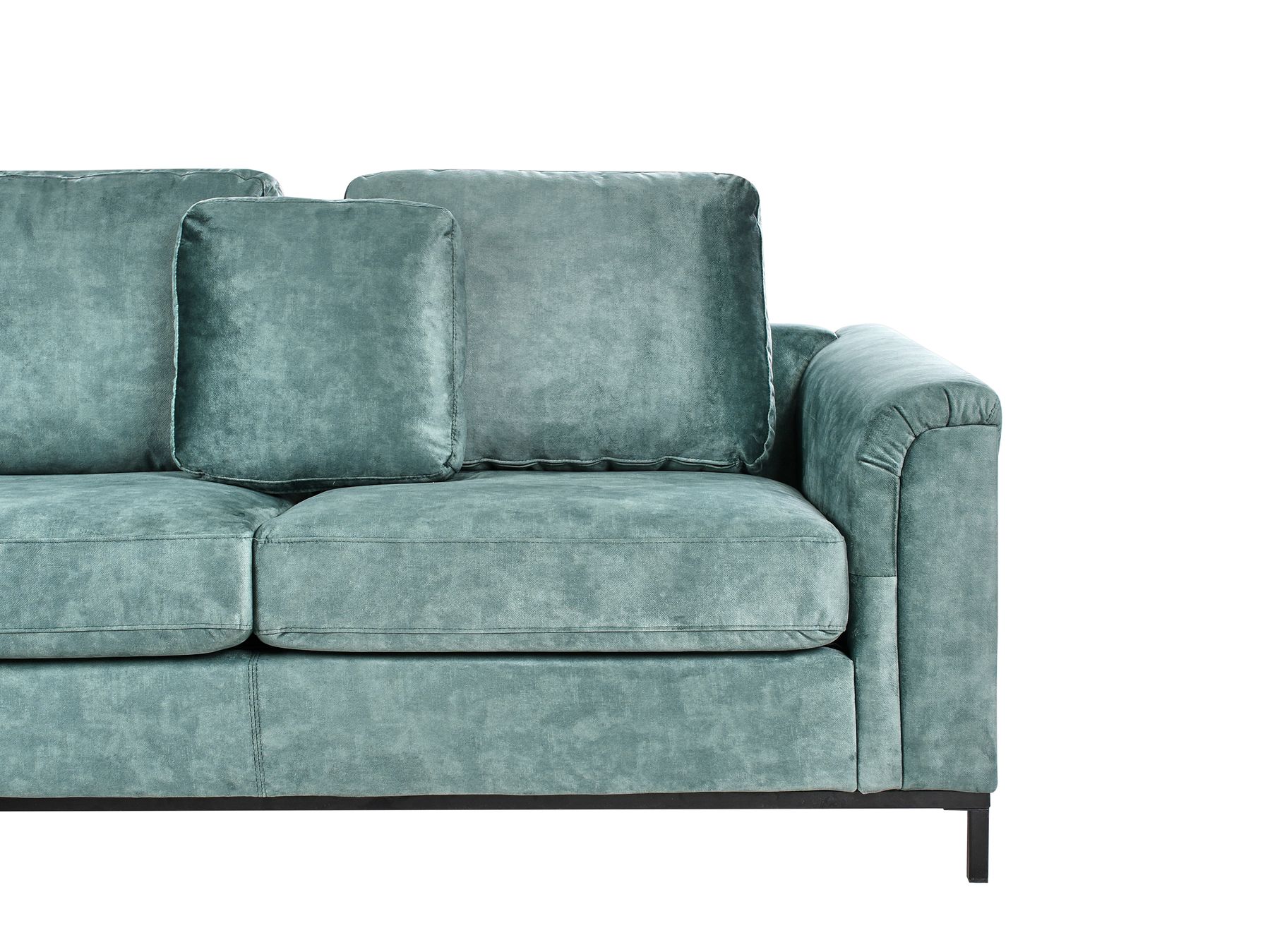 Right Hand Corner Velvet Sofa with Ottoman Teal OSLO