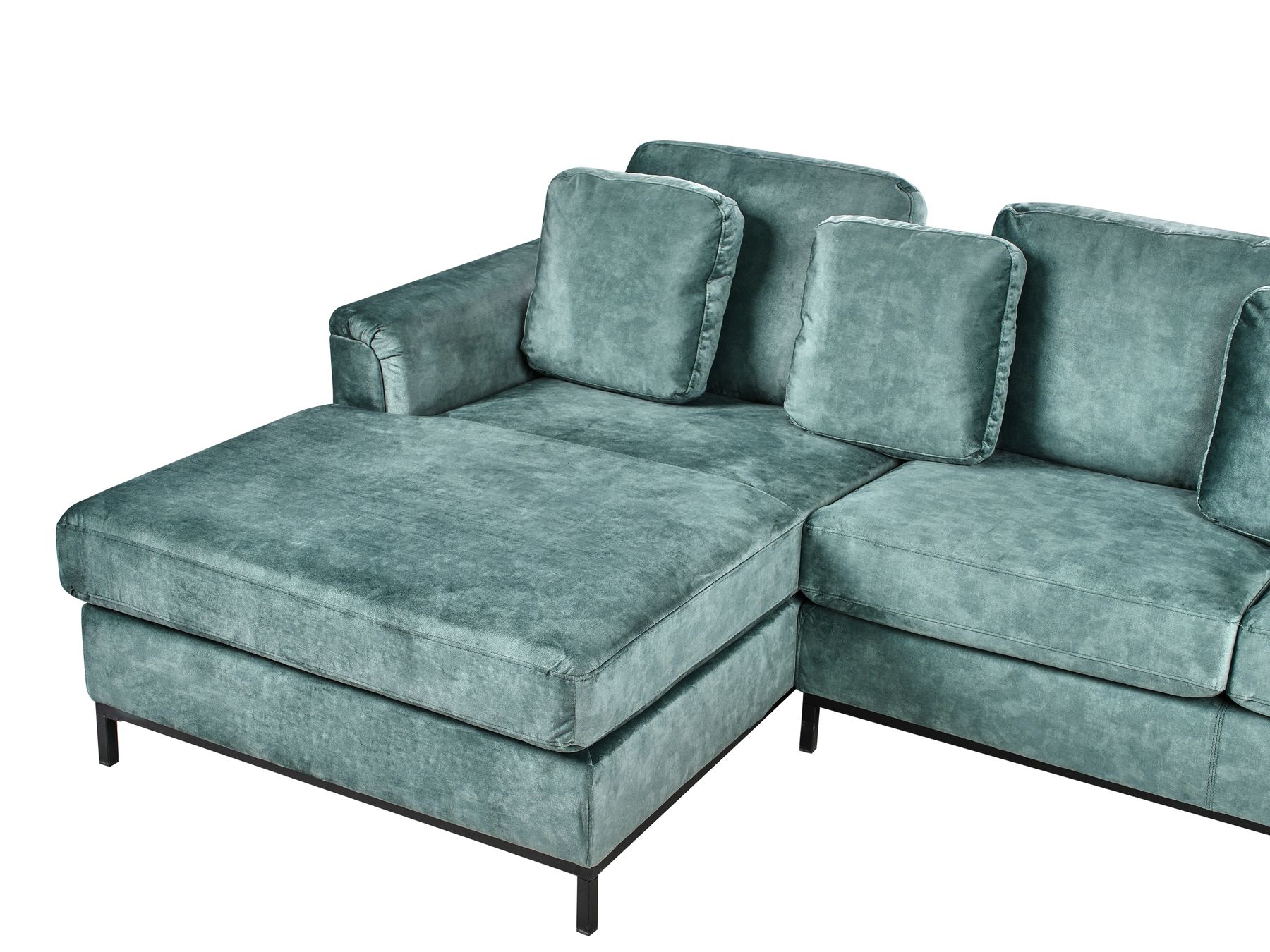 Right Hand Corner Velvet Sofa with Ottoman Teal OSLO