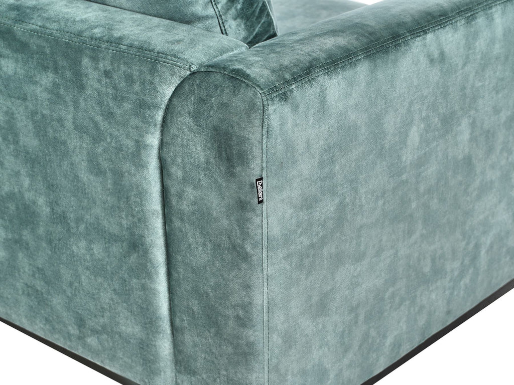 Right Hand Corner Velvet Sofa with Ottoman Teal OSLO