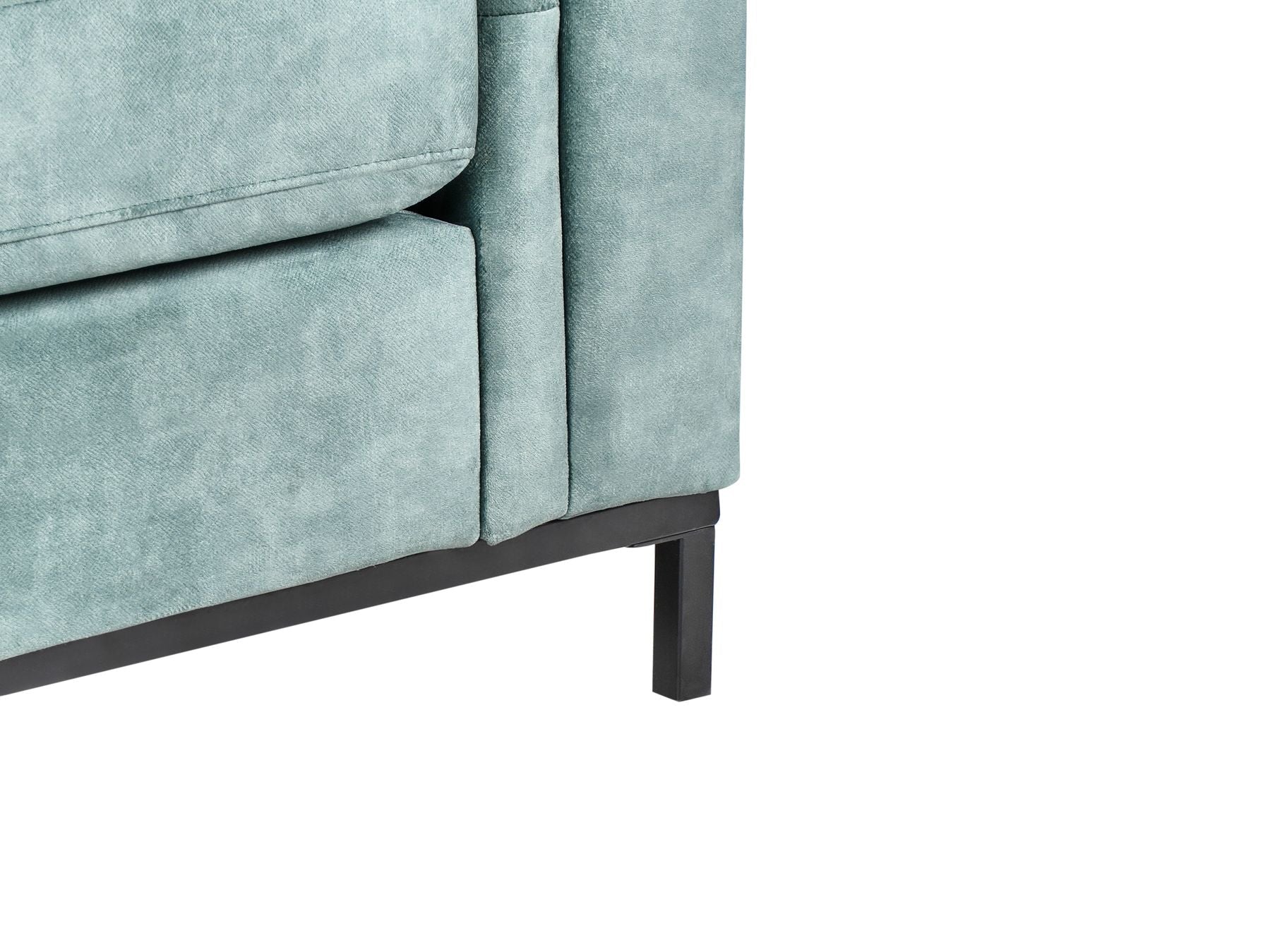 Right Hand Corner Velvet Sofa with Ottoman Teal OSLO