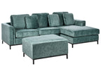 Left Hand Corner Velvet Sofa with Ottoman Teal OSLO