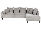 Corner Sofa LUNNER Corduroy Light Grey 4 Seater Left Hand