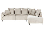 Corner Sofa LUNNER Corduroy Beige 4 Seater Left Hand