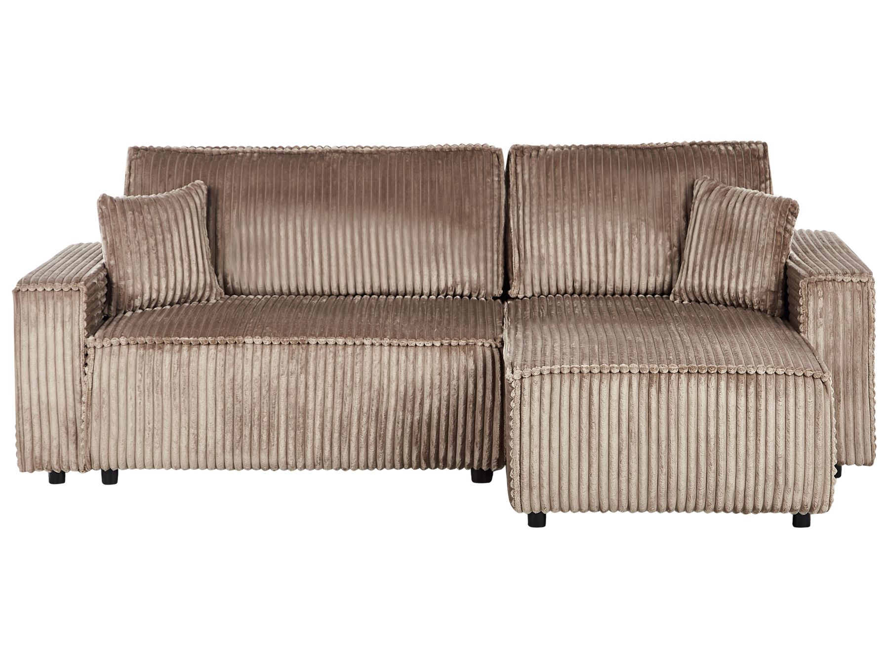 Corner Sofa Bed ABACKA Corduroy Light Brown with Storage 2 Seater Right Hand
