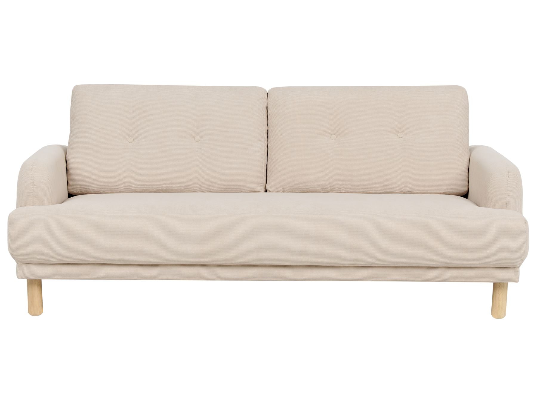 3 Seater Corduroy Sofa Beige TUVE