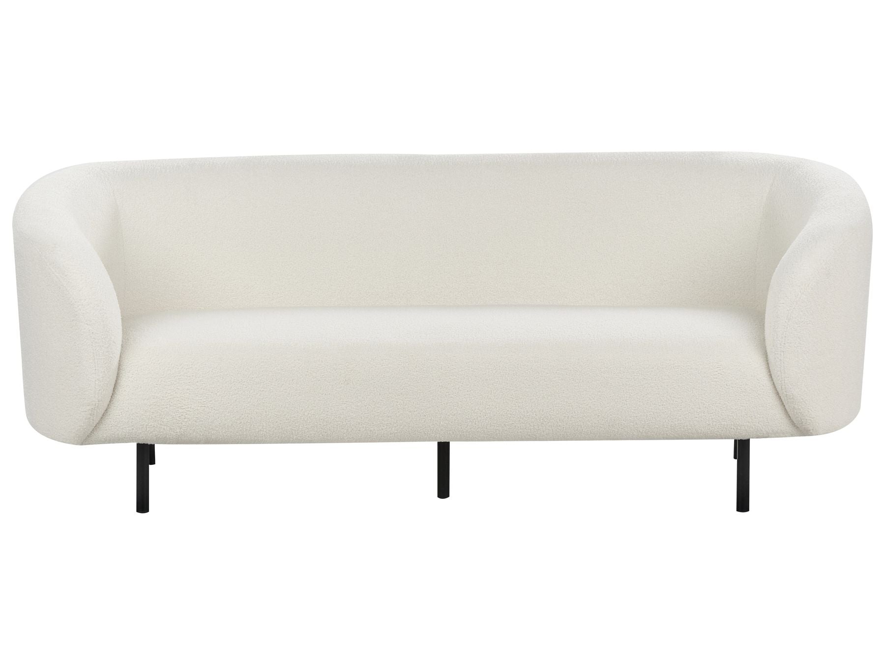 3 Seater Boucle Sofa White and Black LOEN