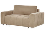Sofa Bed INNVIK Fabric Brown with Storage 2 Seater