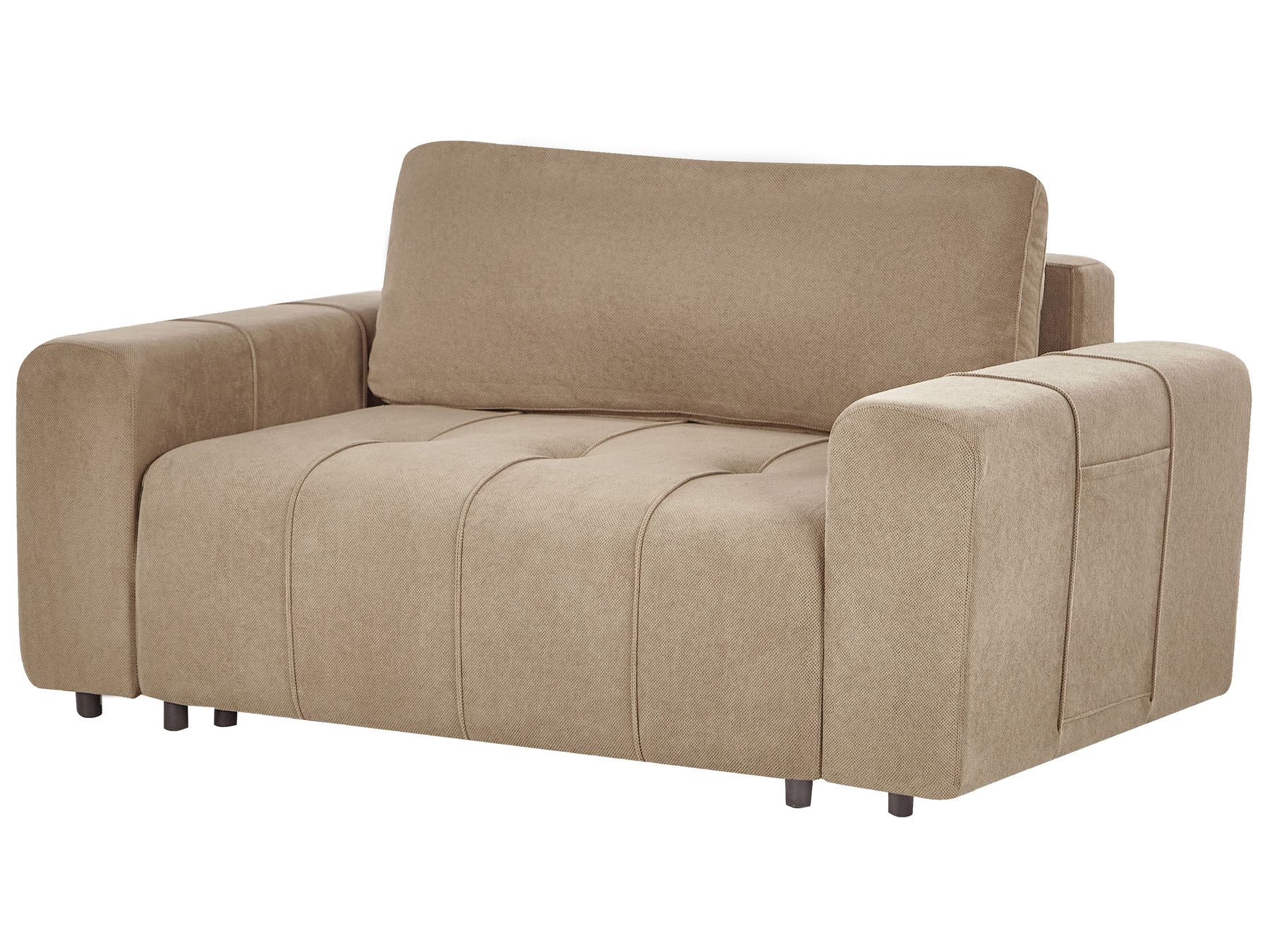 Sofa Bed INNVIK Fabric Brown with Storage 2 Seater