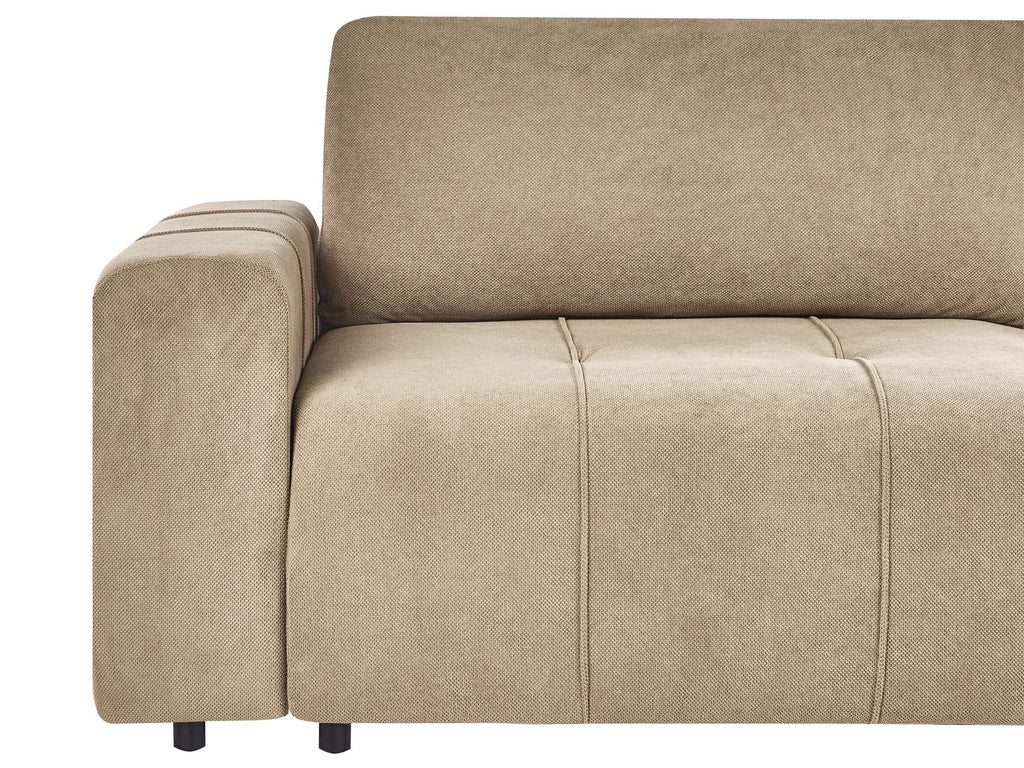 Sofa Bed INNVIK Fabric Brown with Storage 2 Seater