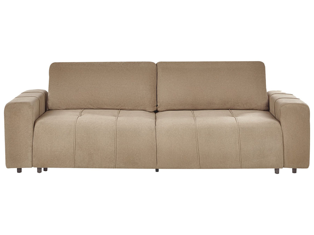 Sofa Bed INNVIK Fabric Brown with Storage 3 Seater