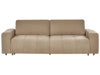 Sofa Bed Fabric Brown with Storage 3 Seater