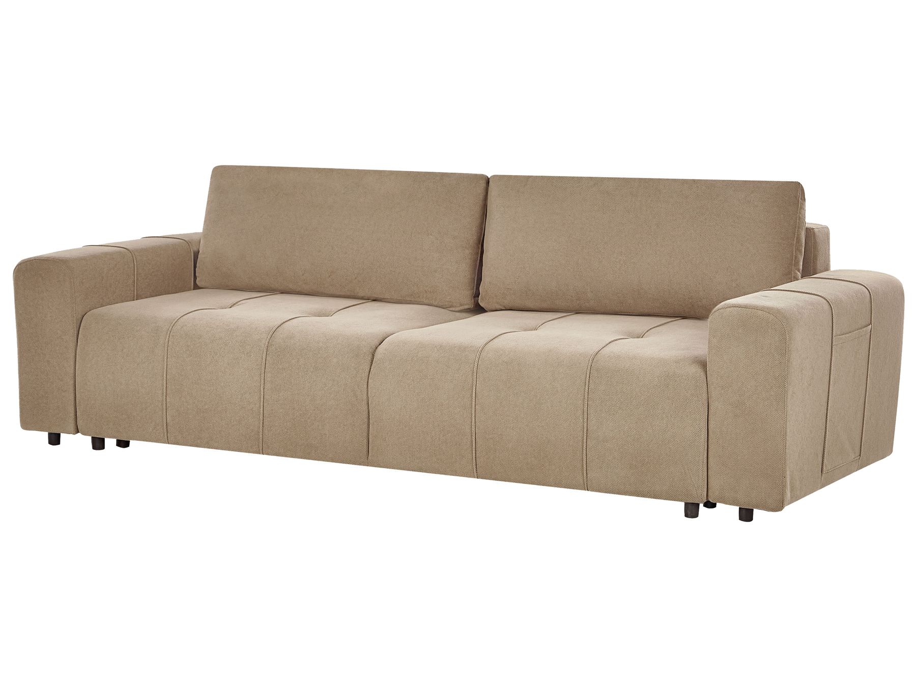 Sofa Bed INNVIK Fabric Brown with Storage 3 Seater