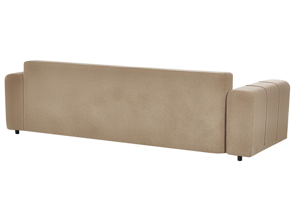 Sofa Bed INNVIK Fabric Brown with Storage 3 Seater