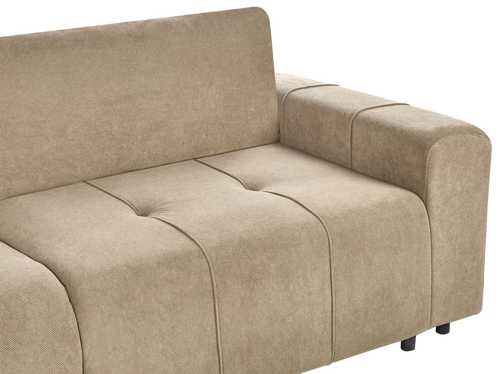 Sofa Bed INNVIK Fabric Brown with Storage 3 Seater