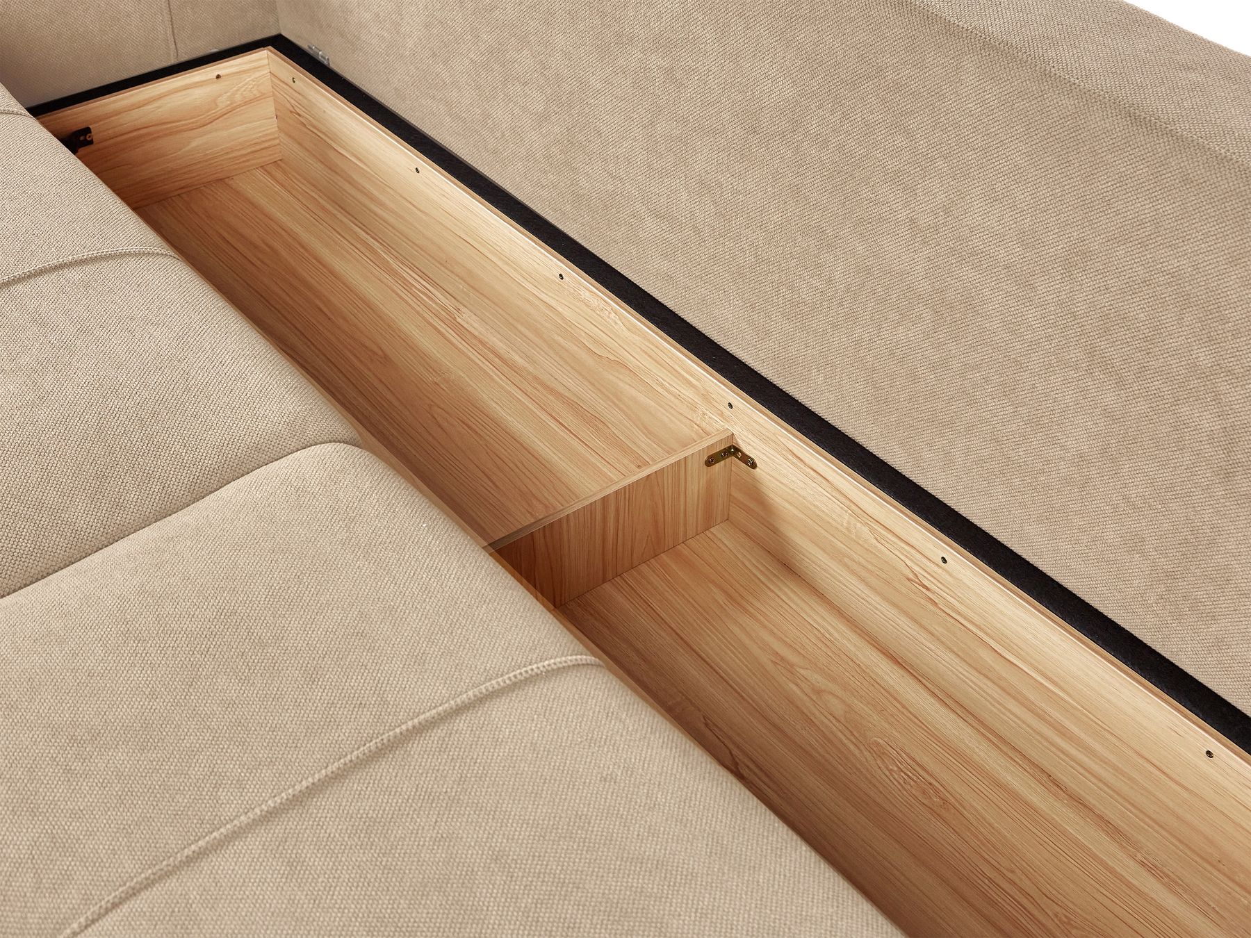Sofa Bed INNVIK Fabric Brown with Storage 3 Seater