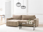 Corner Sofa Bed INNVIK Fabric Brown with Storage 3 Seater Right Hand